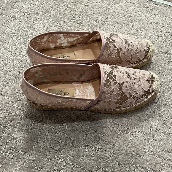 Valentino Lace Espadrilles Blush Pink - Picture 3 of 11